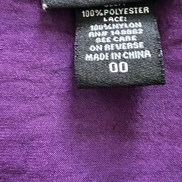 TORRID Womens Sz 00 Lace Inset Bell Sleeve Purple Blouse - Picture 5 of 6